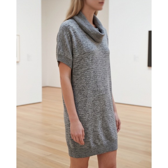 Apt. 9 Sweaters - Apt 9 XL Gray Short Sleeve Cowl Neck Knit Tunic Sweater Dress NWT $40